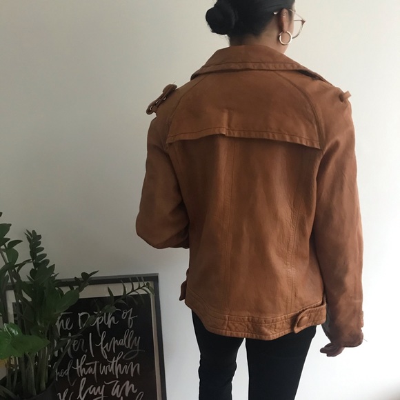 Banana Republic Golden Brown Leather Jacket - Picture 3 of 8